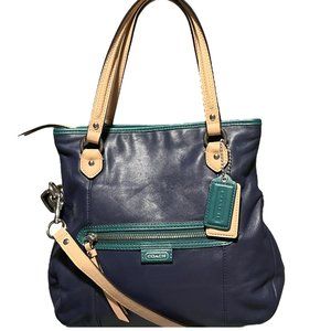 Coach Daisy Spectator Mia Navy Blue Green Bag 23911
